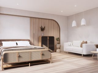 Drewniany wystrój sypialni - Mazzani