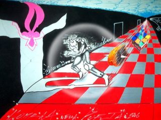 “L'ombra nella Porta”
Acrylic - artspry - markers - ink on paper
70x100
2006
