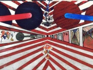 “Trip”
Acrylic - pastel - applications packaging on canvas
47x152
2000
