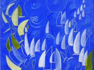 "barcolana-la gara"
acrilico
50x60