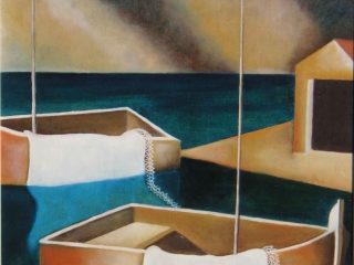 "barche su mare immobile"
olio su tela
50x60
Coseano “Vie d’artista” 
Prima rassegna di pittura con concorso ed extempore 
4 PREMIO 
domenica 7- maggio 2000 

