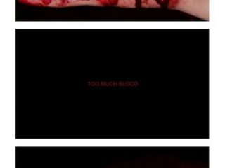 "too much blood", stampe lambda su leger, cm.52x30h (3 pannelli), 2007 (courtesy Galleria Allegretti, Torino)