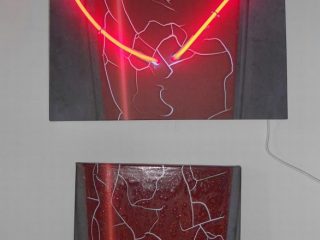 "Rosso"
stampa foto su tela acrilico, resine polveri neon
mis.