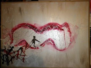 "Life"
acrilico e fluorescenze su tela
mis.82x62