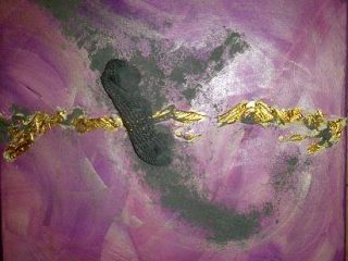 "La coda"
acrilico foglia oro gessi su tela
mis.40x40