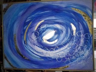 "L'Universo"
acrilico foglia oro su tela
mis.82x62