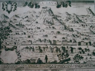 la citta della cava nel 1600. stampa del Pacichelli, le cento citta d'italia