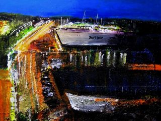 Veduta nottura sul porto...un mio quadro del 2007