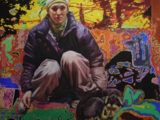 la ragazza col cane -olio su tela -150x150