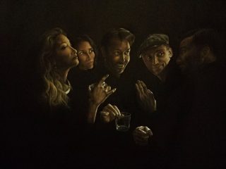 Il tavolo degli artisti - oil on canvas 110x80cm -