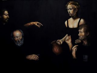 La scelta di michelangelo merisi -oil on canvas 130x90cm -