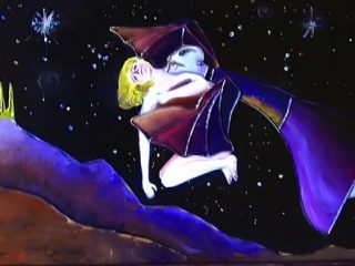 Titolo : Il Rapimento
Tecnica: olio e filo metallico su tavola legno massello
Misure : 28x90 - anno 2007
CASTELLI e VAMPIRI SONO UN BINOMIO PERFETTO. IN QUESTO DIPINTO UN VAMPIRO RAPISCE DAL VILLAGGIO UNA BELLA FANCIULLA PER PORTARSELA IN VOLO NEL SUO C