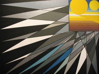 Un esempio della mia pittura e del mio mondo interiore. Tela 40 x 50, smalti inglesi,mano libera.