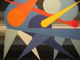 Un esempio della mia pittura e del mio mondo interiore. Tela 40 x 50, smalti inglesi,mano libera.