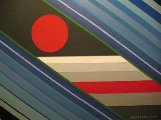 Un esempio della mia pittura e del mio mondo interiore. Tela 40 x 50, smalti inglesi,mano libera.