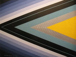 Un esempio della mia pittura e del mio mondo interiore. Tela 40 x 50, smalti inglesi,mano libera.