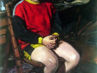 Eugenio seduto Olio su tela 50x35 2005