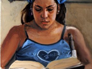 Eva con fazzoletto azzurro 40x30 2006