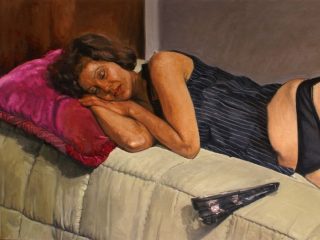 Ritratto di May dormiente - olio 