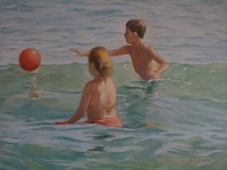 Giochi d'estate (olio su tela 60x40)