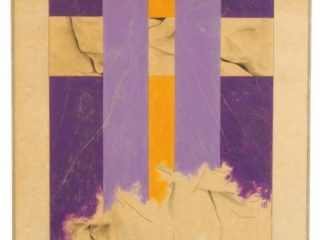 TRACCE NASCOSTE 31.12.2008, tecnica mista su carta intelata - cm 48,5x39,5