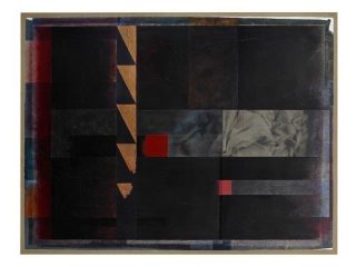 PENSANDO AD UN RICORDO VISSUTO 1999-2006, tecnica mista su juta - cm 153x118