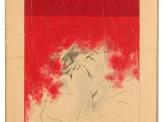 TRACCE RITROVATE 2008, tecnica mista su carta intelata - cm 44x34,6 ca