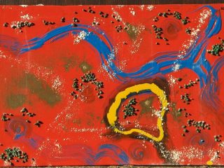 "Universo"  Tecnica mista su vetro con cristalli di quarzo e polveri metalliche. Opera selezionata mostra  " Civico 8" Acri Cosenza