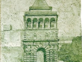 Porta Nuova, del 1972, la prima opera con la tecnica "impasto materico a rilievo.Pubblicata su Arte Mondadori.