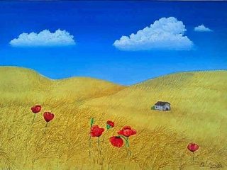 Op. n° 1507, dim.cm.50x70, Titolo: Distese di grano saraceno