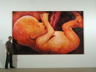 Veduta della mostra "Ausencia de identidad" presso la Iglesia de San Esteban. Murcia,Spagna.
Olio su tavola 244 x 400 cm.Anno 2006
