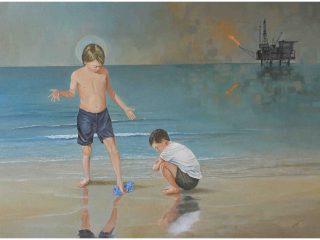 \"La spiaggia\", olio su tela, 60x80 cm, 2024