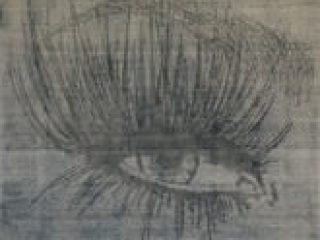 Fabio Fontana - "Uno sguardo fisso" 2008 - 90x90 cm ink gel/parole su tela