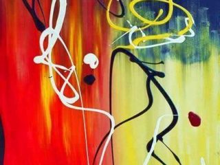 "Bailarines" - Acrílico - Abstracto