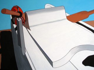 "moscone bianco" 120x100 acrilico su tela