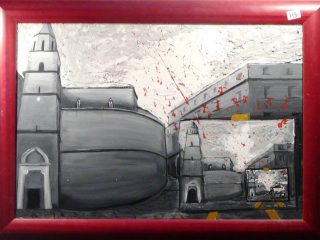 Pioggia di Note
50x70 acrilico e cemento su tela
II classificato estemporanea "meraviglie e Misteri della Napoli antica" 2009
