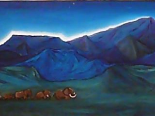 "il Cammino degli elefanti" 2007 olio su tela