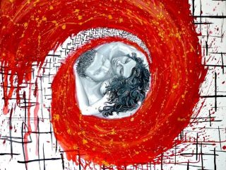 Amore Travolge Psiche
Olio Acrilico Cemento su tela
2009 cm100x100