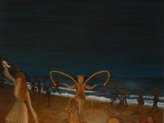 "La notte di San Giovanni"
2008 
tecnica mista su tela
cm 100x140
La magia dell'incontro tra sacro e profano.
Mostra- concorso "Dopo Mezzanotte" Suor Orsola Benincasa.