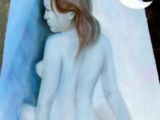 Mitologia, olio e lamina d'oro su tela, cm. 60 x 80, 2007