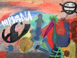 NIRVANA, LA PACE COMPLETA...PANNELLO 50X90 TEMPERA AQUERELLO ANNO1998