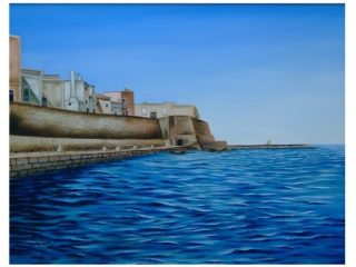 Bari, via Venezia vista dal mare nel 1900 - cm 70 x 90 - olio su tela - 2007