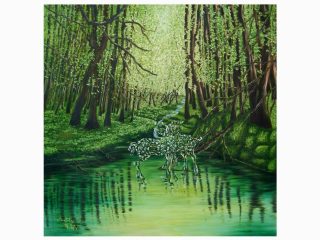 Il bene e il male (omaggio a Swarovsky) - cm 60x60 - olio su tela - 2006