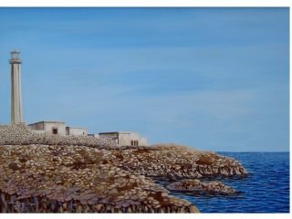 Faro di San Cataldo nel 1900 - cm 50 x 70 - olio su tela - 2008