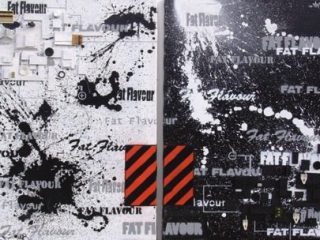 "Ying & Yang" (60x80 + 60x80) cm
spray, acrilico, collage
2008.