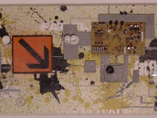 "Desert platforms" 
70x30 cm
spray, acrilico, collage
2008.
