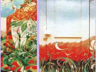 Finestre arte del riciclo -Mutamenti "Omaggio a Schifano" "Donna e natura.