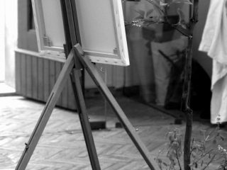 Daniele Leoni, Albero colto nell'atto di dipingere, performance vegetale
