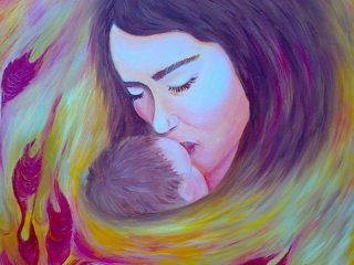 Bacio,olio su tela