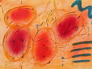 "sorpresa" (2004).
legno, gesso, aniline, smalti e acrlico.
